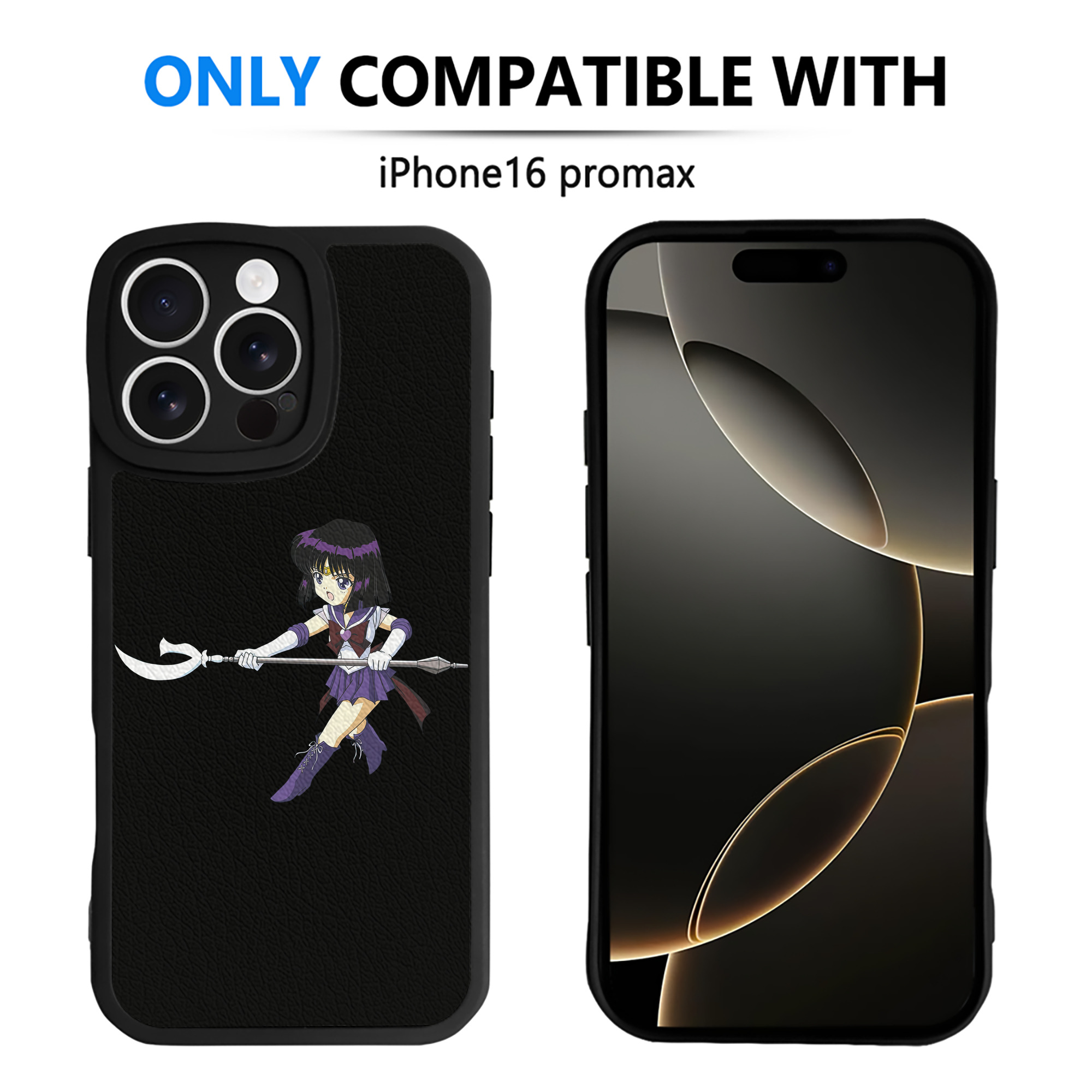 （画像用） 美少女戦士セーラームーン 土萠ほたる Sailor Moon Tomoe Hotaru （セーラーサターン；Sailor Saturn） 【iPhone 16シリーズ対応】シリコンスマホケース（レザー調） 材質：シリコン